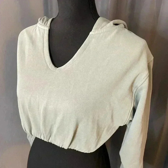 Mono B Cropped Hoodie, Mint Green, Size S, NWT - Picture 2 of 5